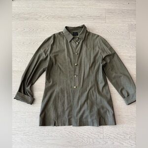 Bogner Wool Blend Women Long Sleeves Button Down Top Size 42 US L